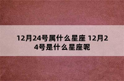 12月24号属什么星座 12月24号是什么星座呢